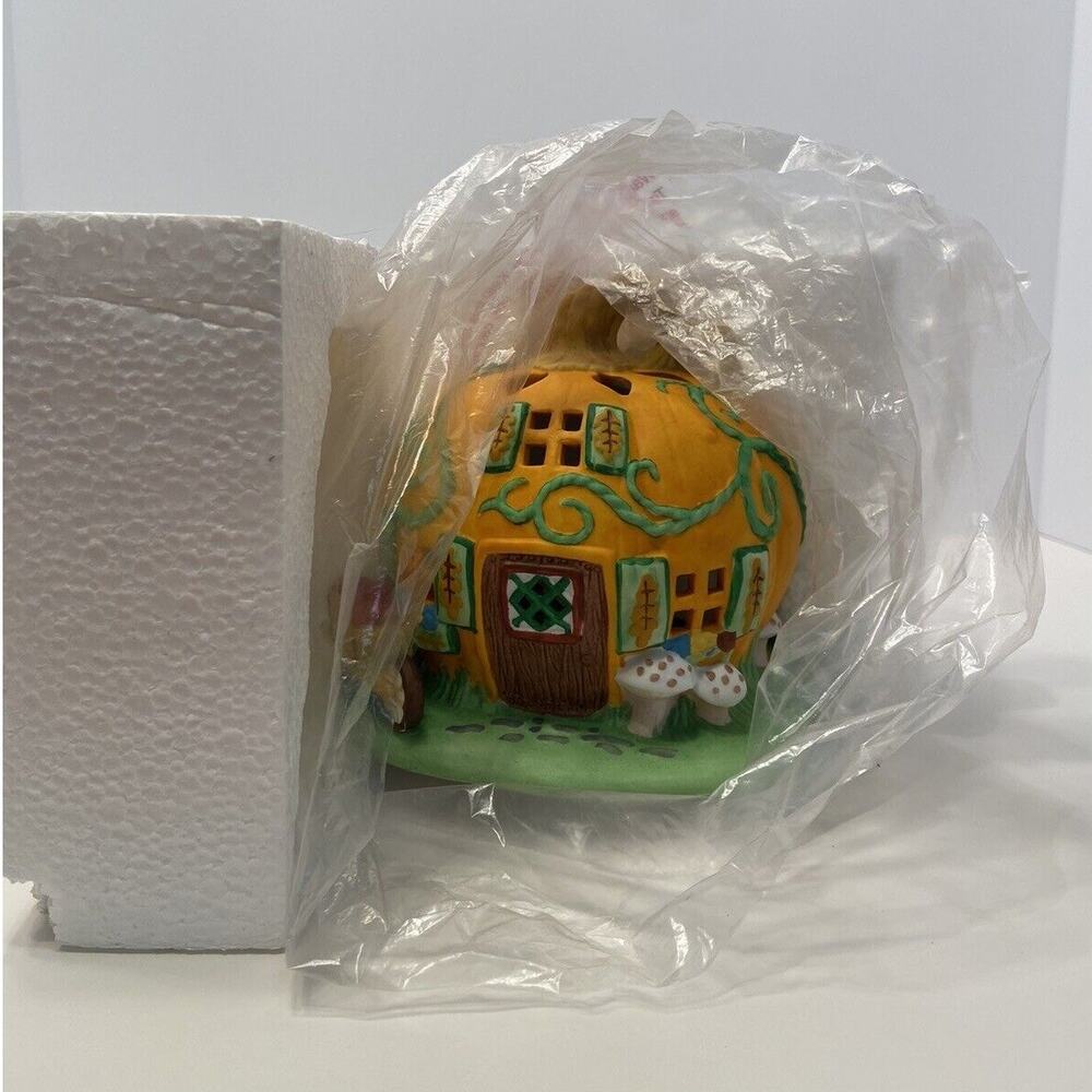 PartyLite Votive Candle Holder Tea Light Pumpkin Patch Elf House Halloween Decor - Picture 10 of 13